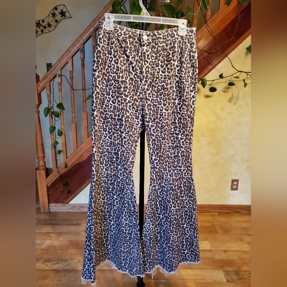 Free people Leopard Print Flared Pants